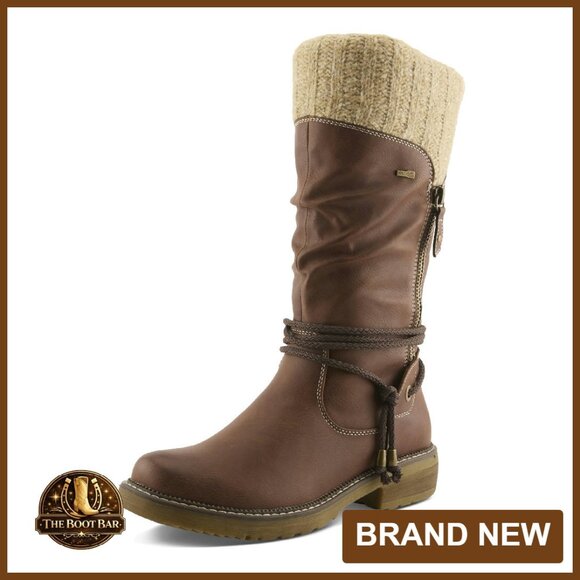 Water Resistant Vegan Leather Boots with Shearling Lining